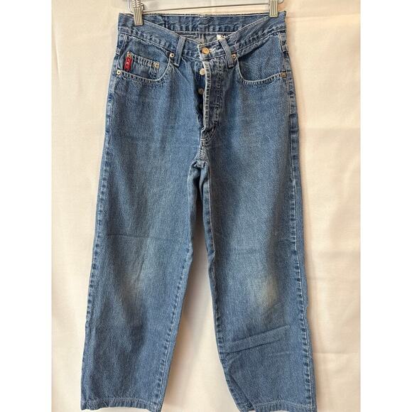 Women’s l.e.i Medium Wash High Rise Straight Leg Jeans Sz 5 - Picture 1 of 7
